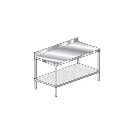 Aero Aero Manufacturing Workbench W/Undershelf, 16 Ga. 430 Series Stainless, 4" Backsplash, 144"Wx36"D 4TGB-36144